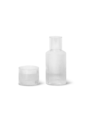 FERM LIVING karafka i szklanka RIPPLE transparentna zestaw