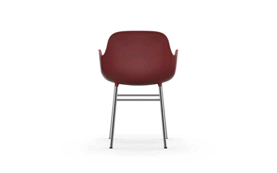 NORMANN COPENHAGEN krzesło z podłokietnikami FORM STEEL chrom/czerwone
