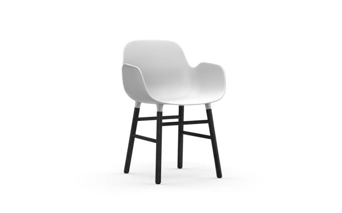 NORMANN COPENHAGEN krzesło z podłokietnikami FORM WOOD czarne/białe