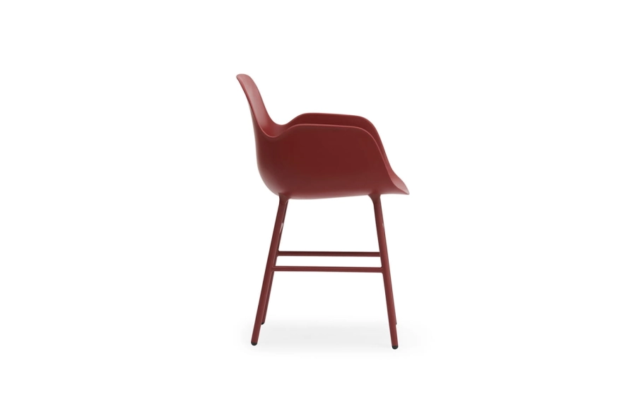 NORMANN COPENHAGEN krzesło z podłokietnikami FORM stal/czerwone