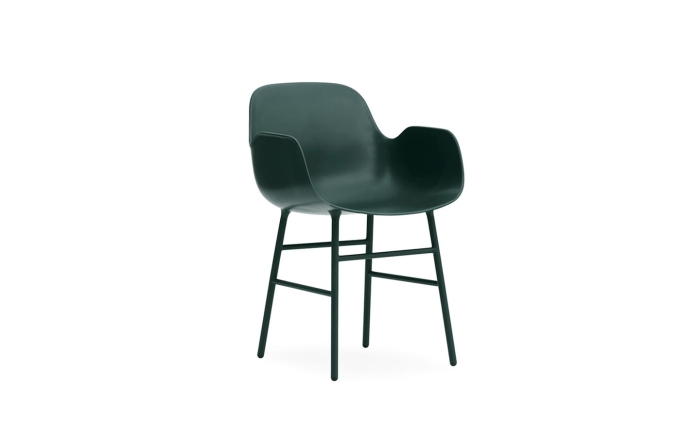 NORMANN COPENHAGEN krzesło z podłokietnikami FORM stal/zielone