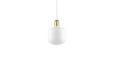NORMANN COPENHAGEN lampa wisząca AMP S mosiądz / białe szkło