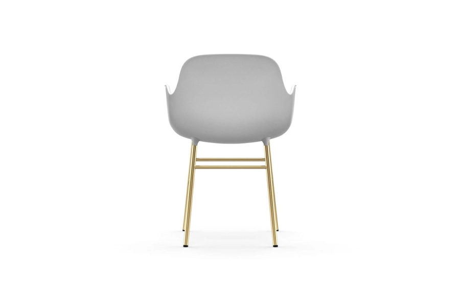NORMANN COPENHAGEN krzesło z podłokietnikami FORM STEEL mosiądz/białe