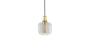 NORMANN COPENHAGEN lampa wisząca AMP S mosiądz / dymione szkło
