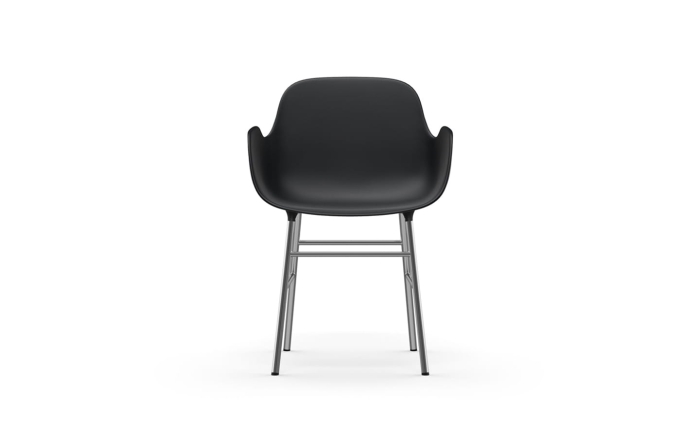 NORMANN COPENHAGEN krzesło z podłokietnikami FORM STEEL chrom/czarny
