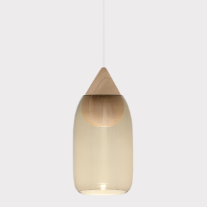 MATER lampa wisząca LIUKU DROP natural/dymione szkło