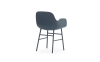 NORMANN COPENHAGEN krzesło z podłokietnikami FORM stal/niebieskie