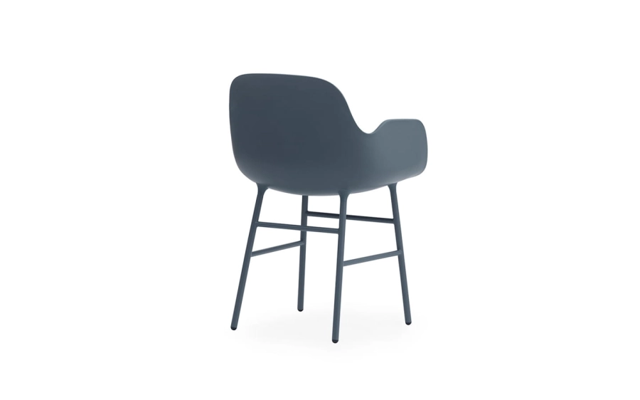 NORMANN COPENHAGEN krzesło z podłokietnikami FORM stal/niebieskie