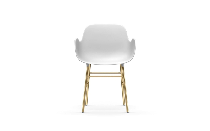 NORMANN COPENHAGEN krzesło z podłokietnikami FORM STEEL mosiądz/białe