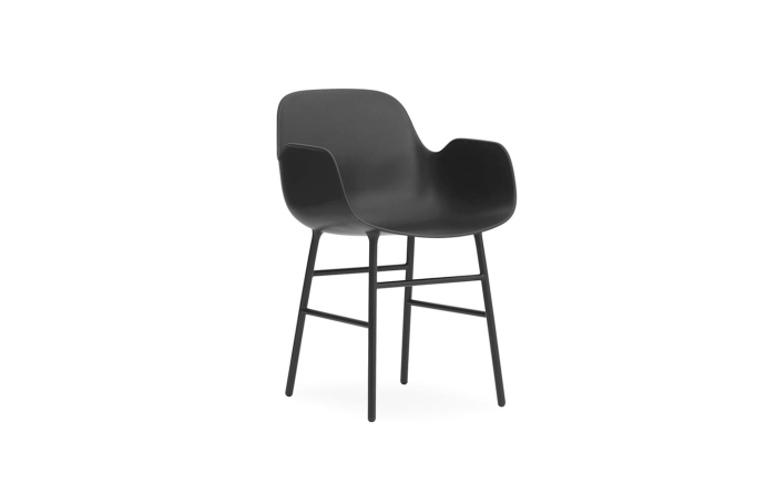 NORMANN COPENHAGEN krzesło z podłokietnikami FORM stal/czarne