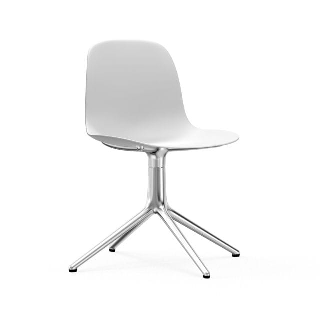 NORMANN COPENHAGEN krzesło obrotowe FORM SWIVEL 4L aluminium/białe