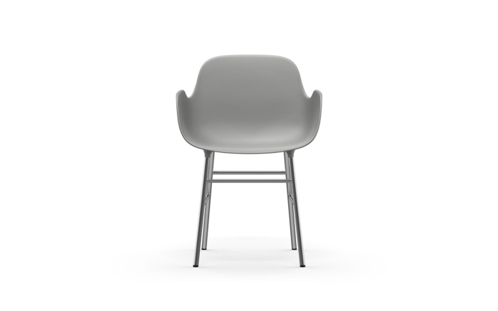 NORMANN COPENHAGEN krzesło z podłokietnikami FORM STEEL chrom/szary