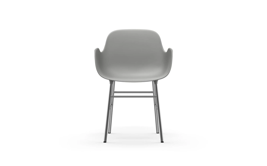 NORMANN COPENHAGEN krzesło z podłokietnikami FORM STEEL chrom/szary