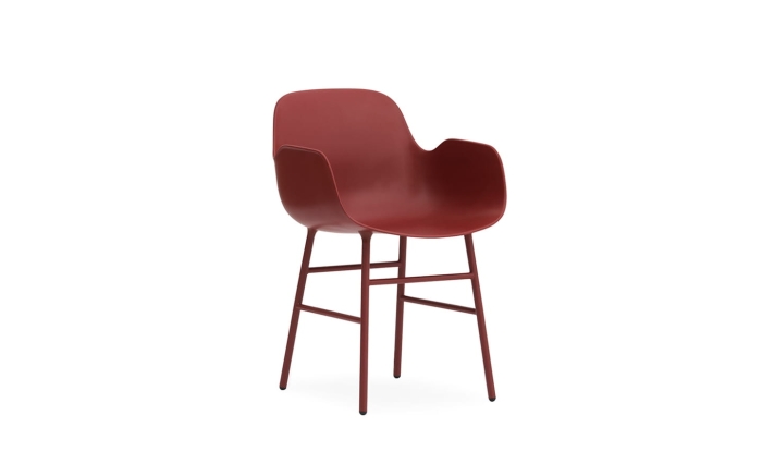 NORMANN COPENHAGEN krzesło z podłokietnikami FORM stal/czerwone
