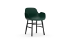 NORMANN COPENHAGEN krzesło z podłokietnikami FORM WOOD czarne/zielone