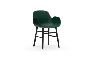 NORMANN COPENHAGEN krzesło z podłokietnikami FORM WOOD czarny dąb / zielone