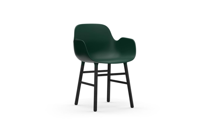 NORMANN COPENHAGEN krzesło z podłokietnikami FORM WOOD czarne/zielone