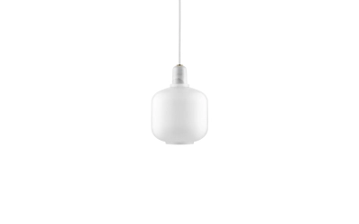 NORMANN COPENHAGEN lampa wisząca AMP S białe szkło / biały marmur 
