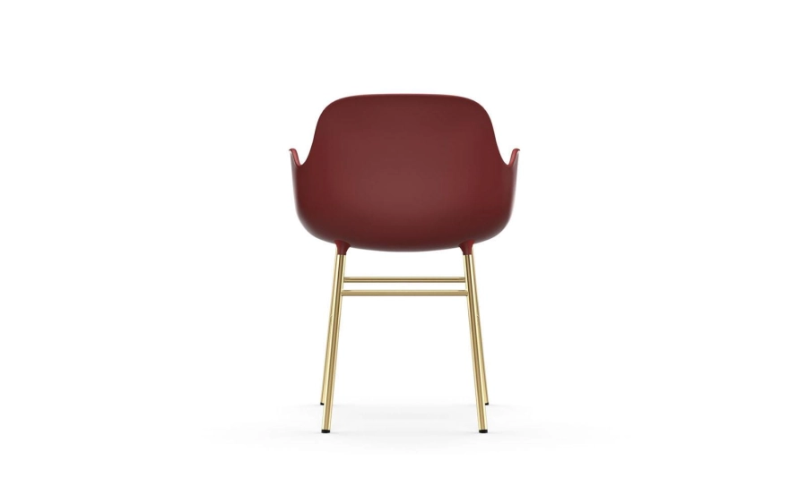 NORMANN COPENHAGEN krzesło z podłokietnikami FORM STEEL mosiądz/czerwone