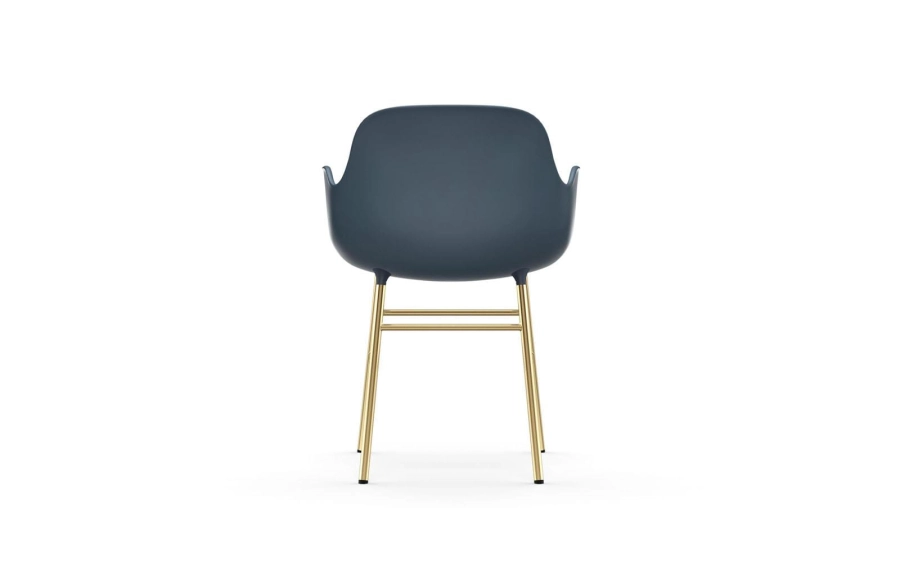 NORMANN COPENHAGEN krzesło z podłokietnikami FORM STEEL mosiądz/niebieskie