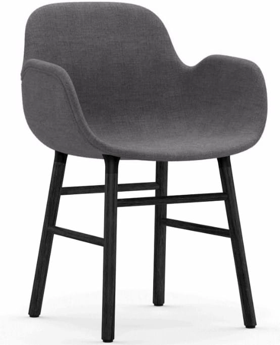 NORMANN COPENHAGEN krzesło tapicerowane z podłokietnikami FORM WOOD czarne