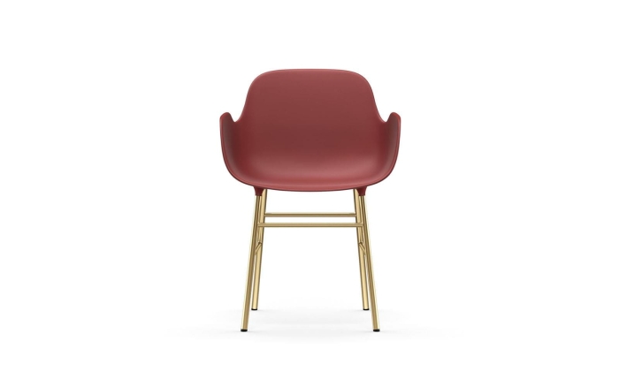 NORMANN COPENHAGEN krzesło z podłokietnikami FORM STEEL mosiądz/czerwone