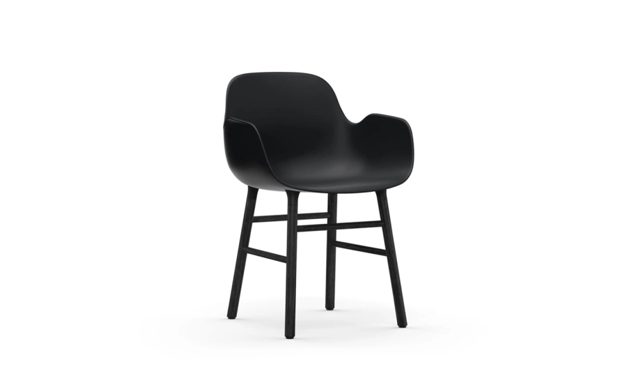 NORMANN COPENHAGEN krzesło z podłokietnikami FORM WOOD czarne