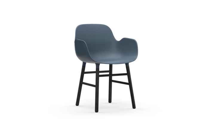 NORMANN COPENHAGEN krzesło z podłokietnikami FORM WOOD czarne/niebieskie
