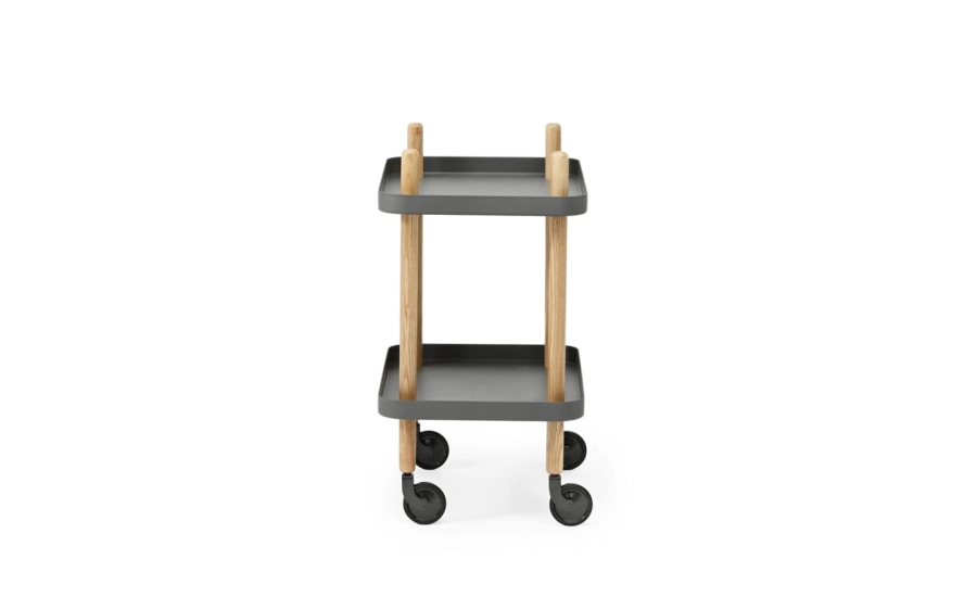 NORMANN COPENHAGEN stolik / barek na kółkach BLOCK jesion/ciemna szarość