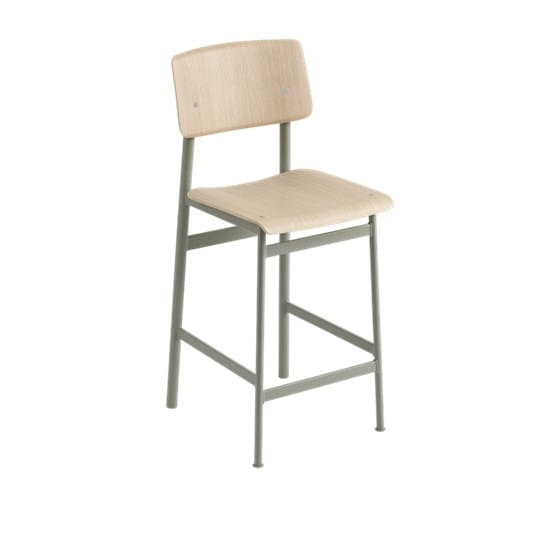 MUUTO krzesło barowe LOFT dąb/zielone