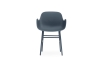 NORMANN COPENHAGEN krzesło z podłokietnikami FORM stal/niebieskie