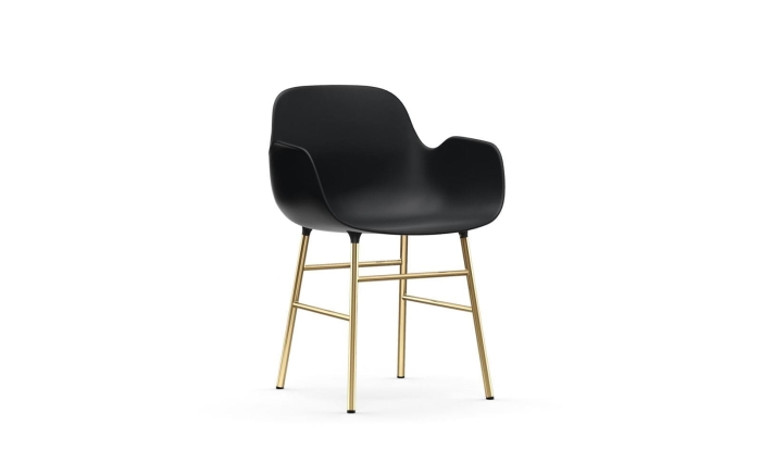 NORMANN COPENHAGEN krzesło z podłokietnikami FORM STEEL mosiądz/czarne