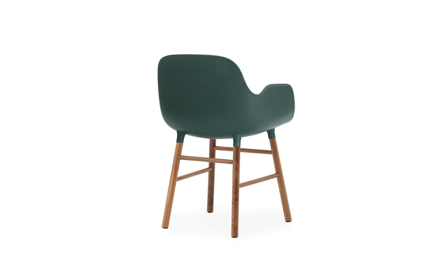 NORMANN COPENHAGEN krzesło z podłokietnikami FORM WOOD orzech/zielone