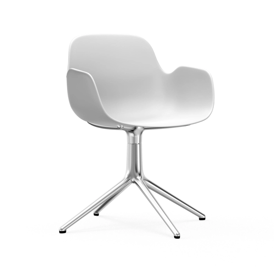 Normann Copenhagen krzesła obrotowe z podłokietnikami FORM swivel 4L z nogami w aluminium