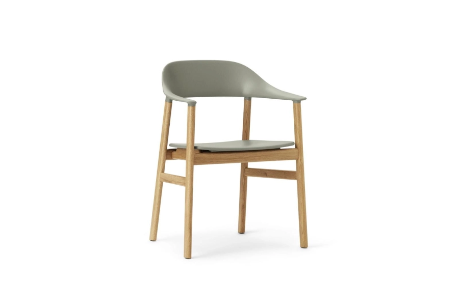 NORMANN COPENHAGEN krzesło z podłokietnikami HERIT dąb/zielone