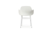NORMANN COPENHAGEN krzesło z podłokietnikami FORM stal/białe