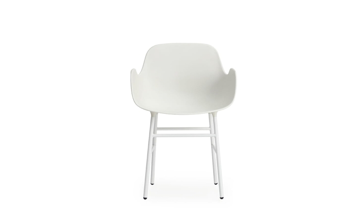 NORMANN COPENHAGEN krzesło z podłokietnikami FORM stal/białe
