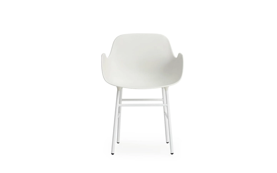 NORMANN COPENHAGEN krzesło z podłokietnikami FORM stal/białe