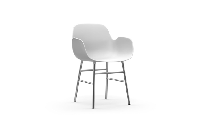 NORMANN COPENHAGEN krzesło z podłokietnikami FORM chrom/białe