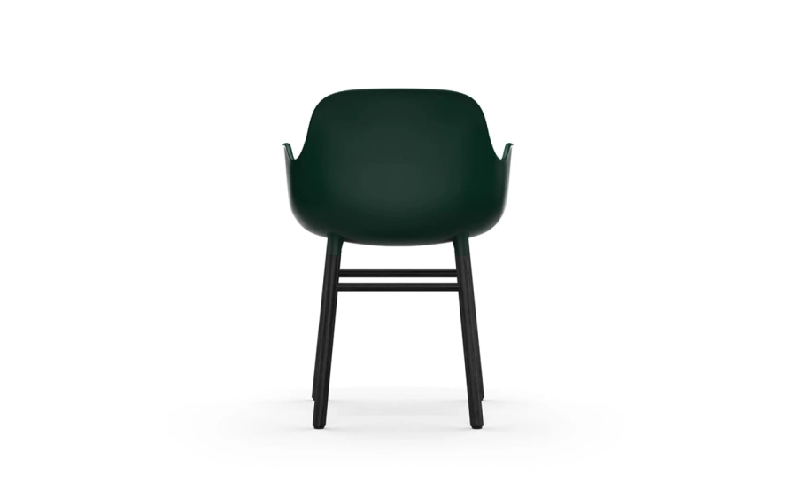 NORMANN COPENHAGEN krzesło z podłokietnikami FORM WOOD czarne/zielone