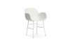 NORMANN COPENHAGEN krzesło z podłokietnikami FORM stal/białe
