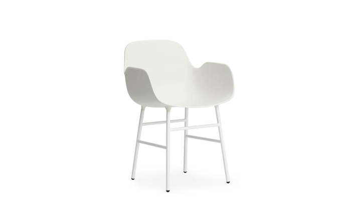 NORMANN COPENHAGEN krzesło z podłokietnikami FORM stal/białe
