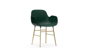 NORMANN COPENHAGEN krzesło z podłokietnikami FORM STEEL mosiądz / zielone