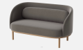 BOLIA skandynawska  sofa 2-osobowa FUUGA z olejowanymi nóżkami