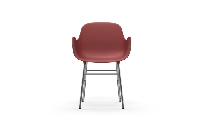 NORMANN COPENHAGEN krzesło z podłokietnikami FORM STEEL chrom/czerwone