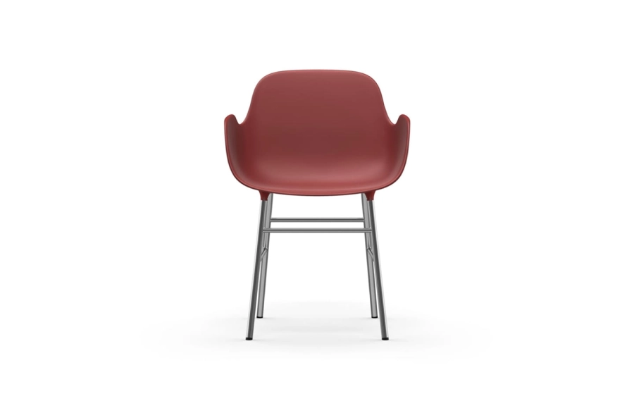 NORMANN COPENHAGEN krzesło z podłokietnikami FORM STEEL chrom/czerwone