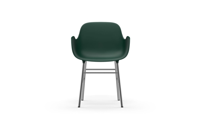 NORMANN COPENHAGEN krzesło z podłokietnikami FORM STEEL chrom/zielony