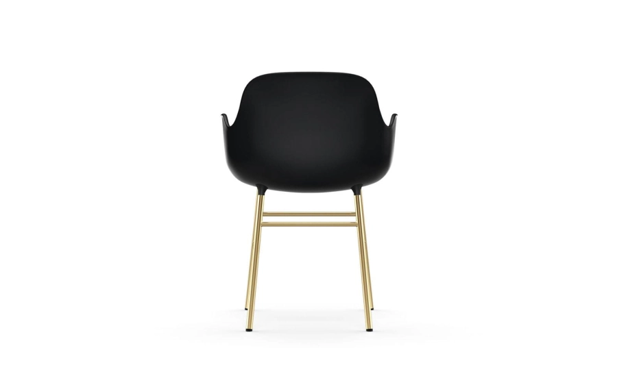 NORMANN COPENHAGEN krzesło z podłokietnikami FORM STEEL mosiądz/czarne